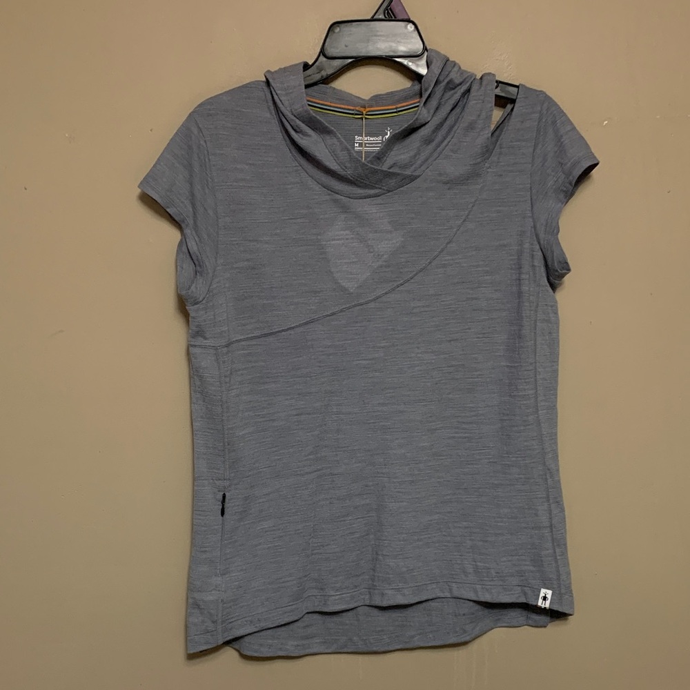 Smartwool Merino Lifestyle Women’s Exploration Hooded Medium Tee Light Gray